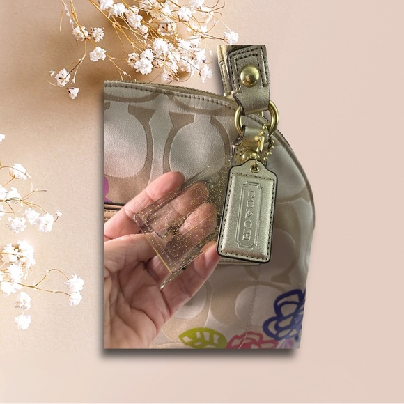 Coach Poppy Floral Glam Satchel F22323 Signature Jacquard Gold Trim 2012 - Picture 2 of 9